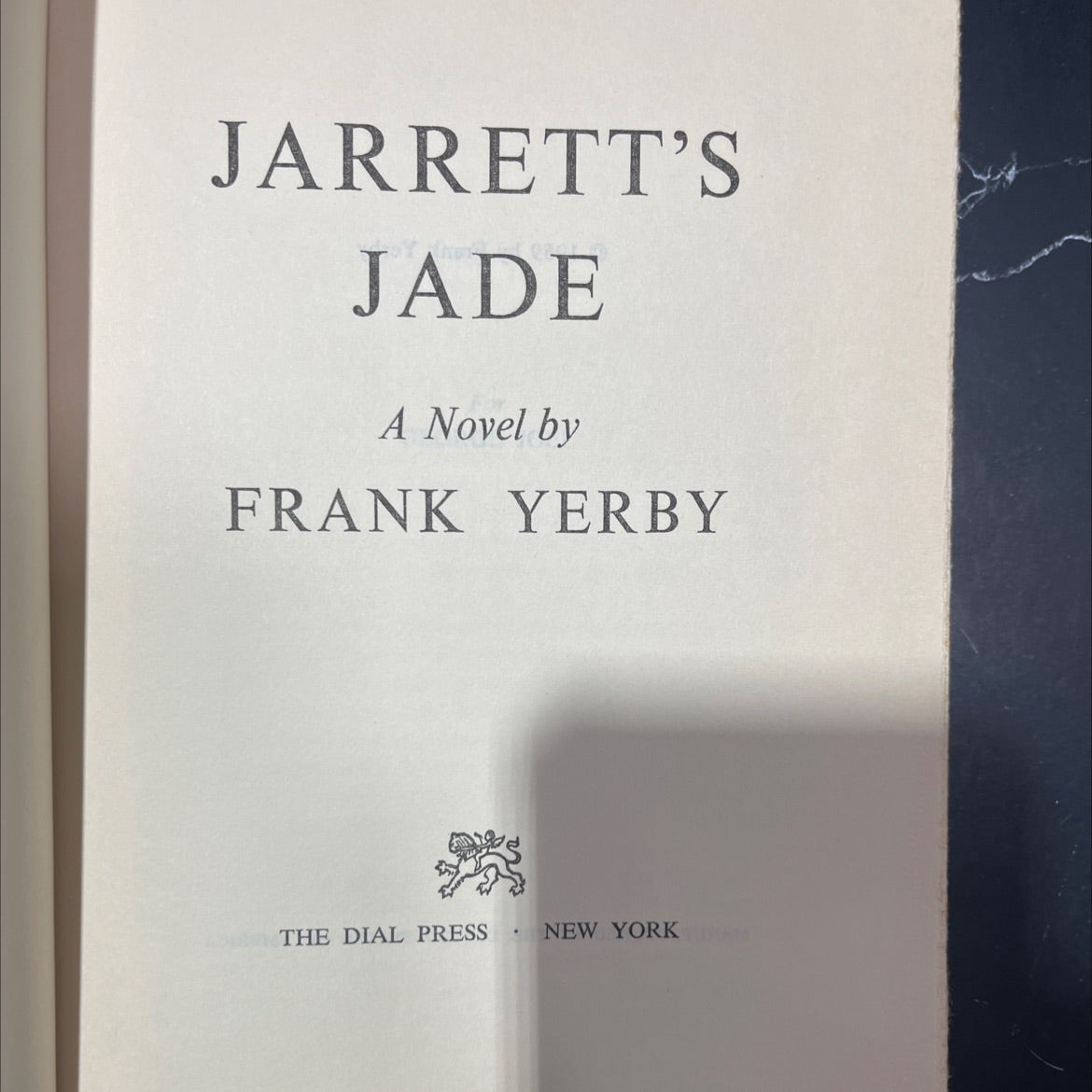 jarrett's jade book, by frank yerby, 1959 Hardcover image 2