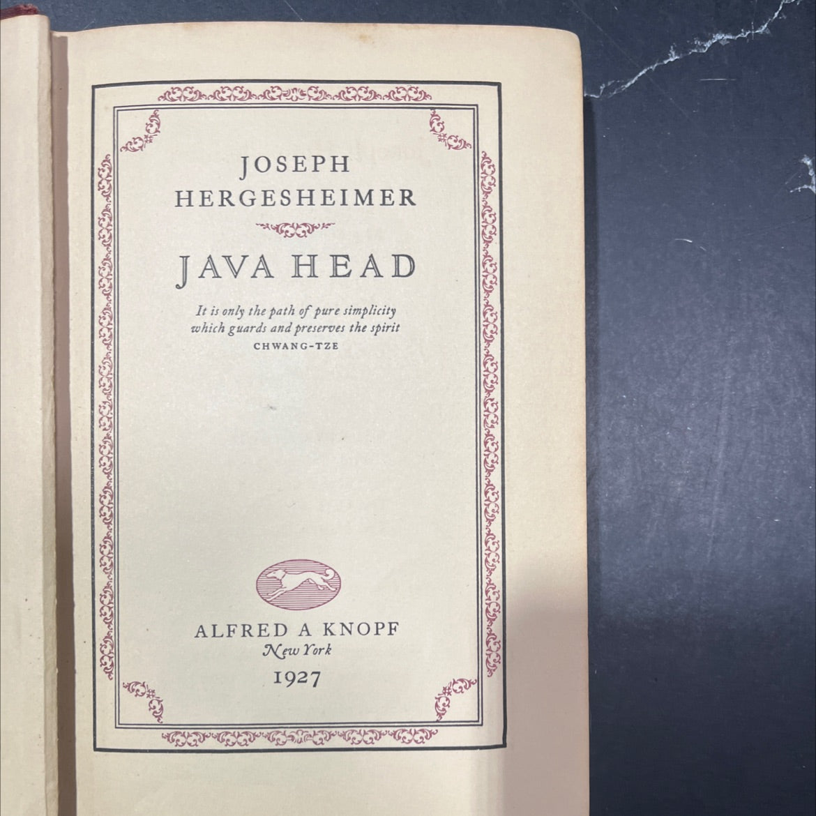java head book, by joseph hergesheimer, 1927 Hardcover image 2