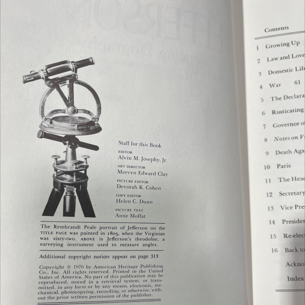 jefferson a revealing biography book, by page smith, 1976 Hardcover image 3