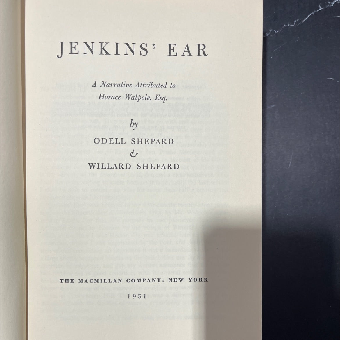 jenkins ear book, by odell shepard & willard shepard, 1951 Hardcover image 2