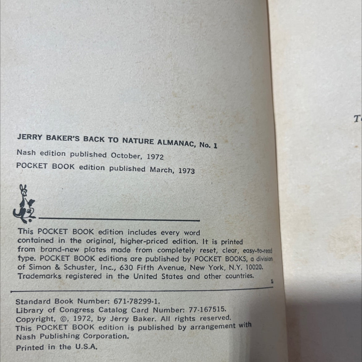 jerry baker's back to nature almanac no. 1 book, by Jerry Baker, 1973 Paperback image 3