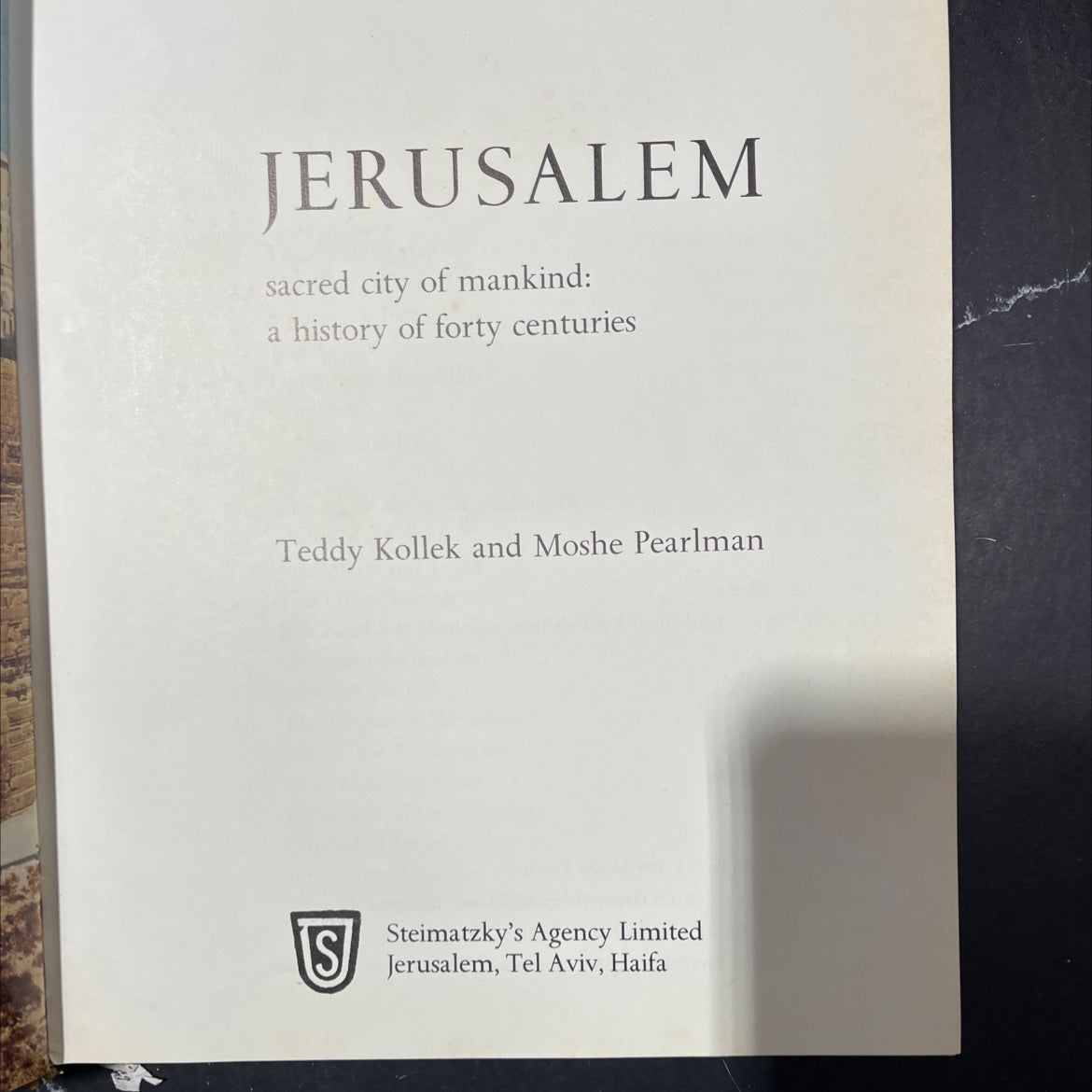 jerusalem sacred city of mankind: a history of forty centuries book, by teddy kollek and moshe pearlman, 1968 Hardcover image 2