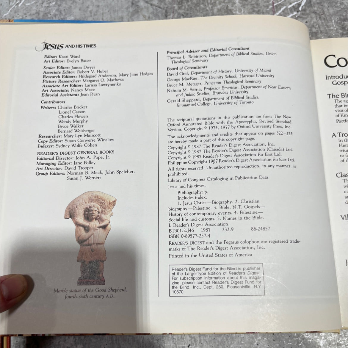 jesus and his times book, by Kaari Ward (editor), 1987 Hardcover image 3