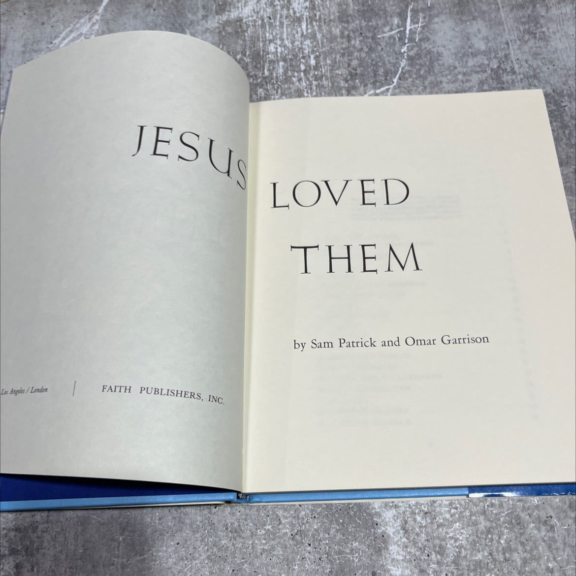 jesus loved them book, by Sam Patrick and Omar Garrison, 1983 Hardcover image 2