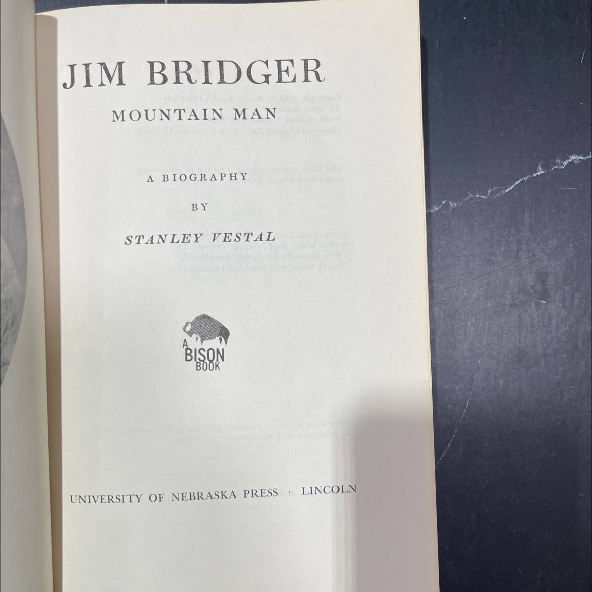 jim bridger mountain man a biography book, by stanley vestal, 1972 Hardcover image 2