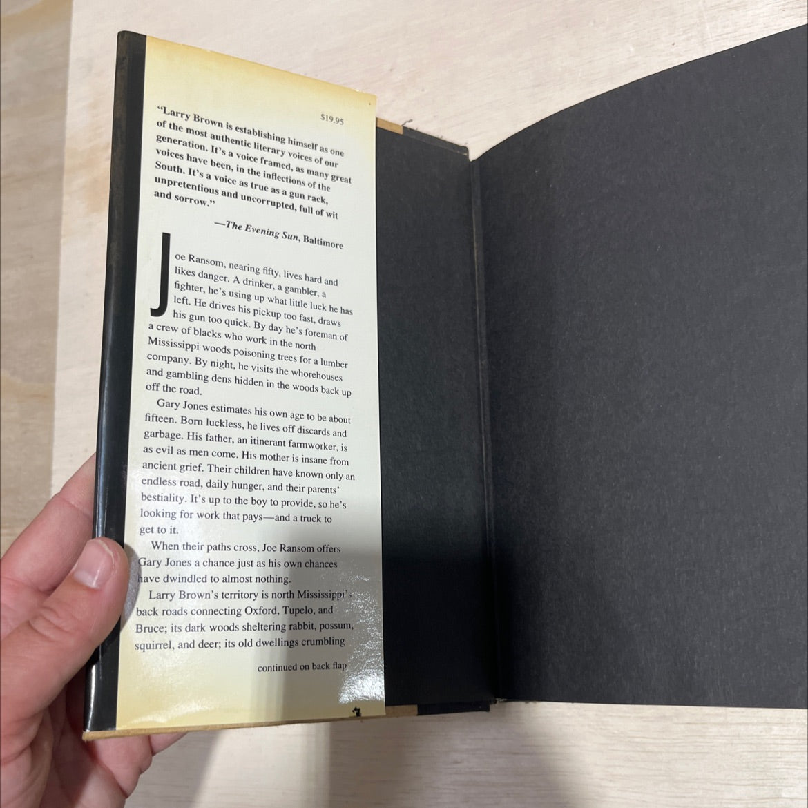 joe book, by Larry Brown, 1991 Hardcover image 4