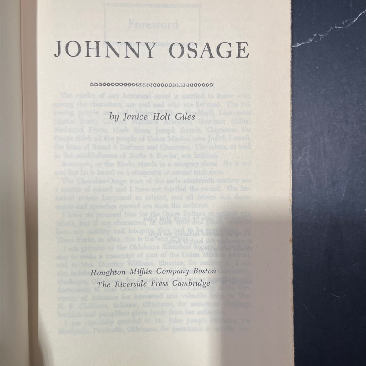 johnny osage book, by janice holt giles, 1960 Hardcover image 2