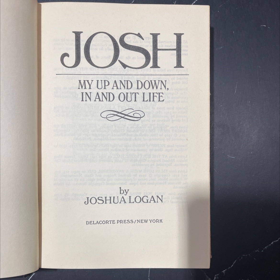 josh my up and down, in and out life book, by joshua logan, 1976 Hardcover image 2