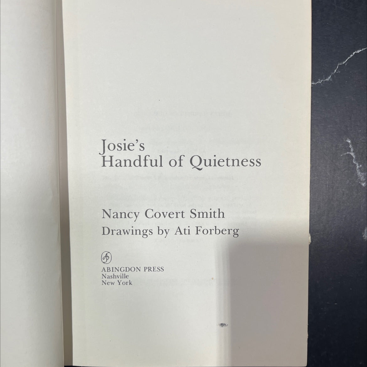 josie's handful of quietness book, by nancy covert smith, 1975 Hardcover image 2