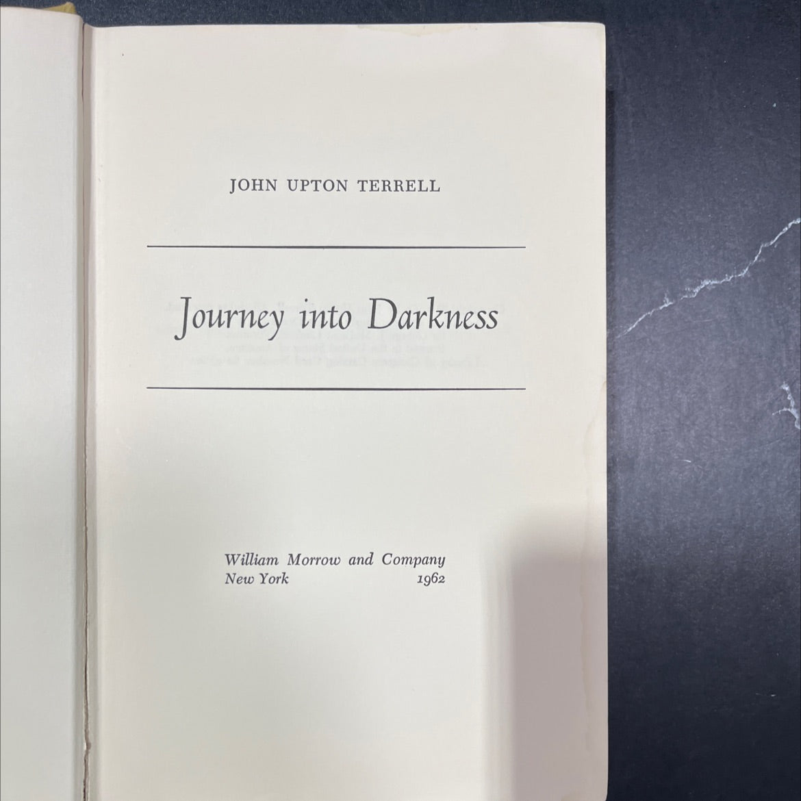 journey into darkness book, by john upton terrell, 1962 Hardcover image 2