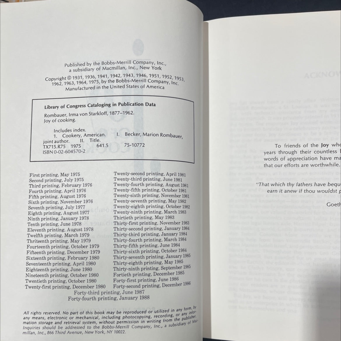 joy of cooking book, by irma s. rombauer, marion rombauer becker, 1981 Hardcover image 3