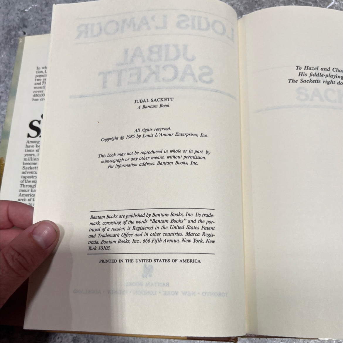 jubal sackett book, by louis l'amour, 2011 Hardcover image 3