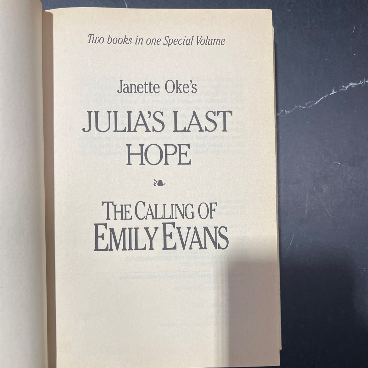 julia's last hope the calling of emily evans book, by Janette Oke, 1990 Hardcover image 2