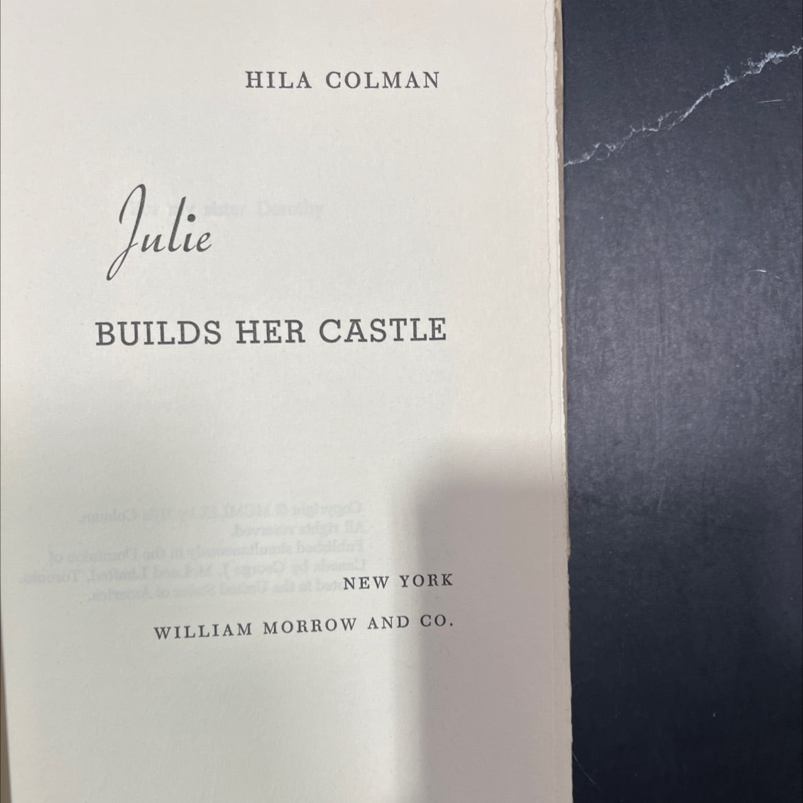 julie builds her castle book, by hila colman, 1959 Hardcover image 2