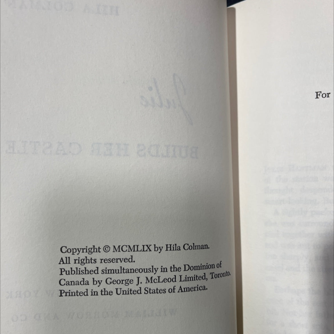 julie builds her castle book, by hila colman, 1959 Hardcover image 3