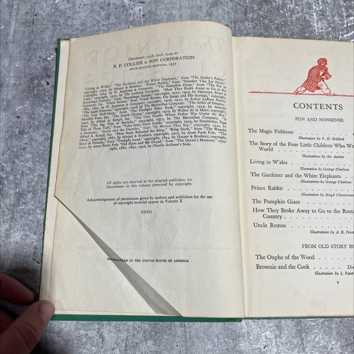 junior classics volume two stories of wonder and magic book, by Mabel Williams and Marcia Dalphin, 1957 Hardcover image 3
