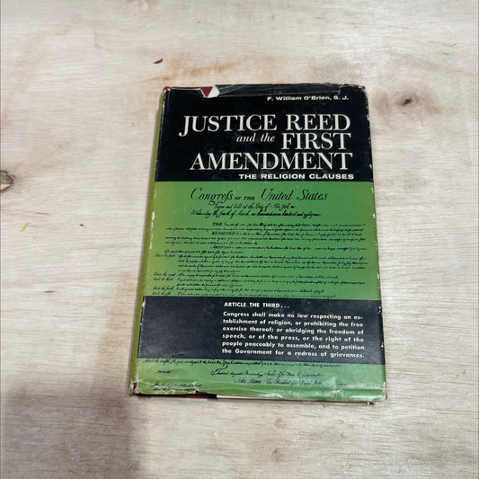 justice reed and the first amendment the religion clauses book, by f. william o'brien, s.j., 1958 Hardcover image 1