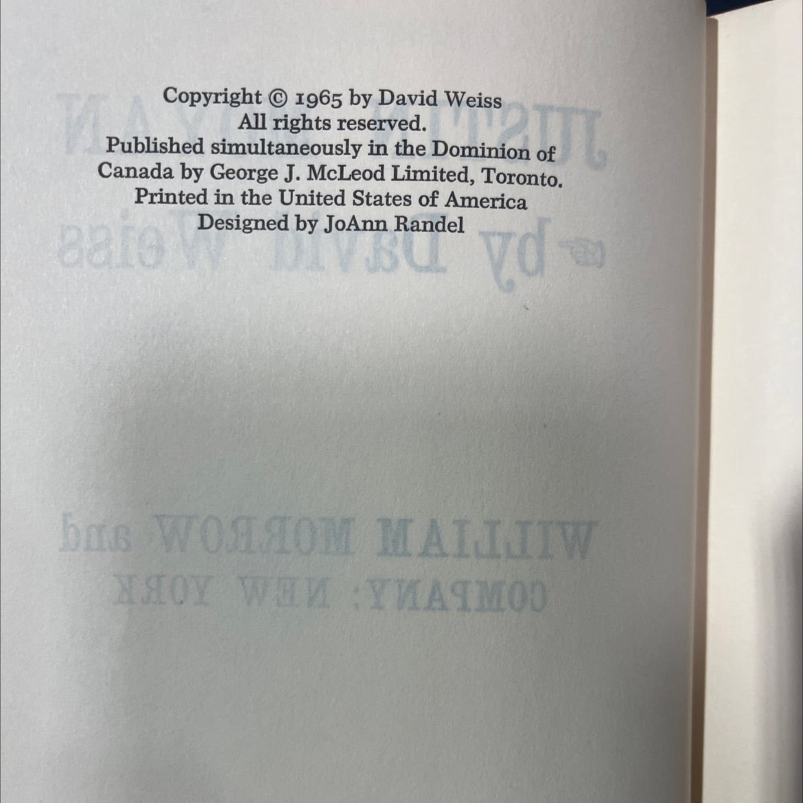 justin moyan no lo estate betin e bot book, by David Weiss, 1965 Hardcover image 3