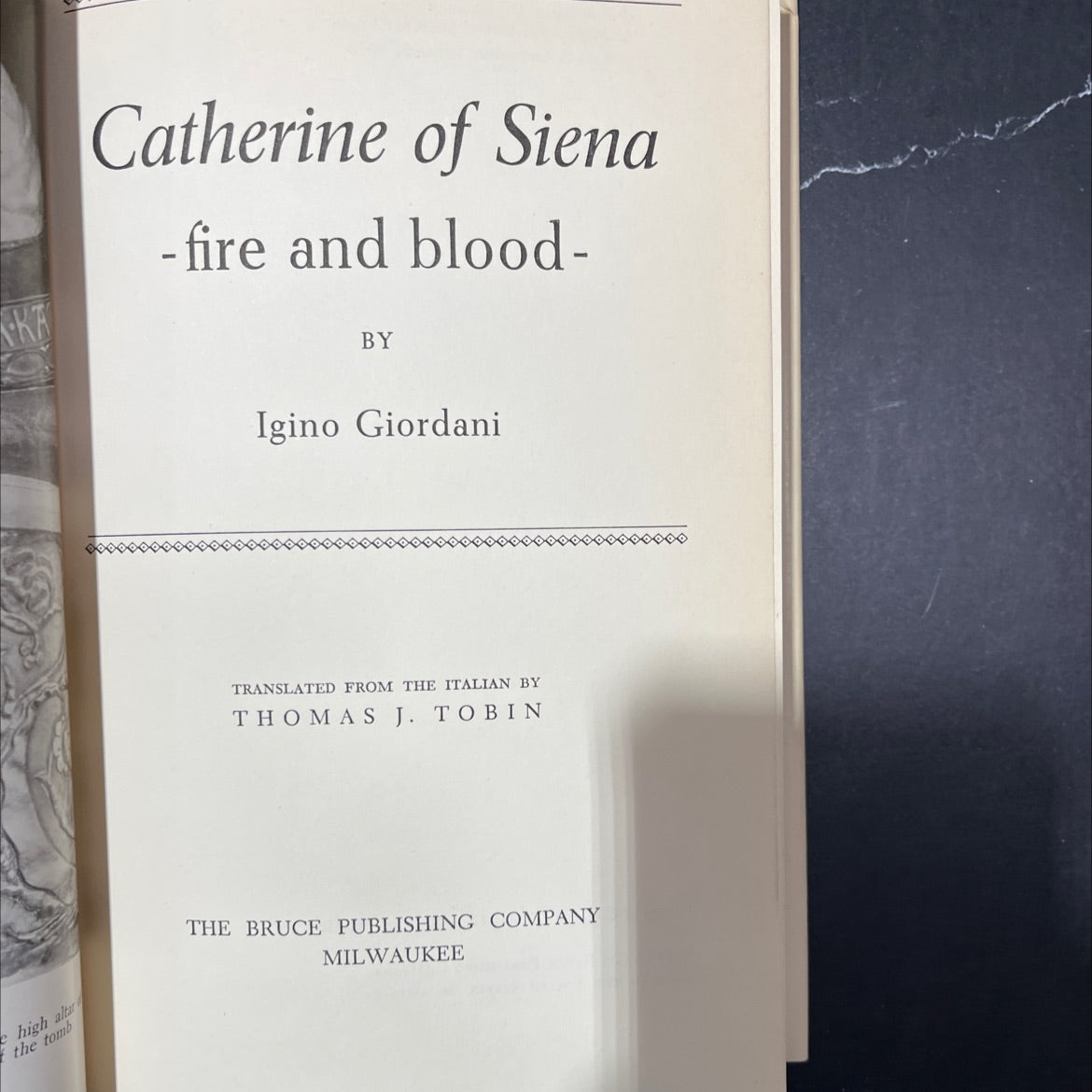 ka catherine of siena -fire and blood- book, by Igino Giordani, 1959 Hardcover image 2
