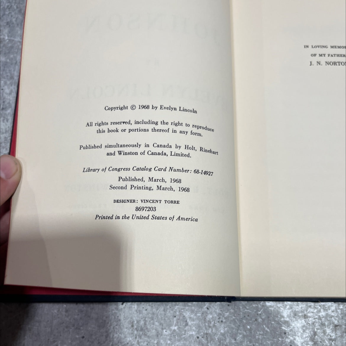 kennedy and johnson book, by evelyn lincoln, 1968 Hardcover image 3