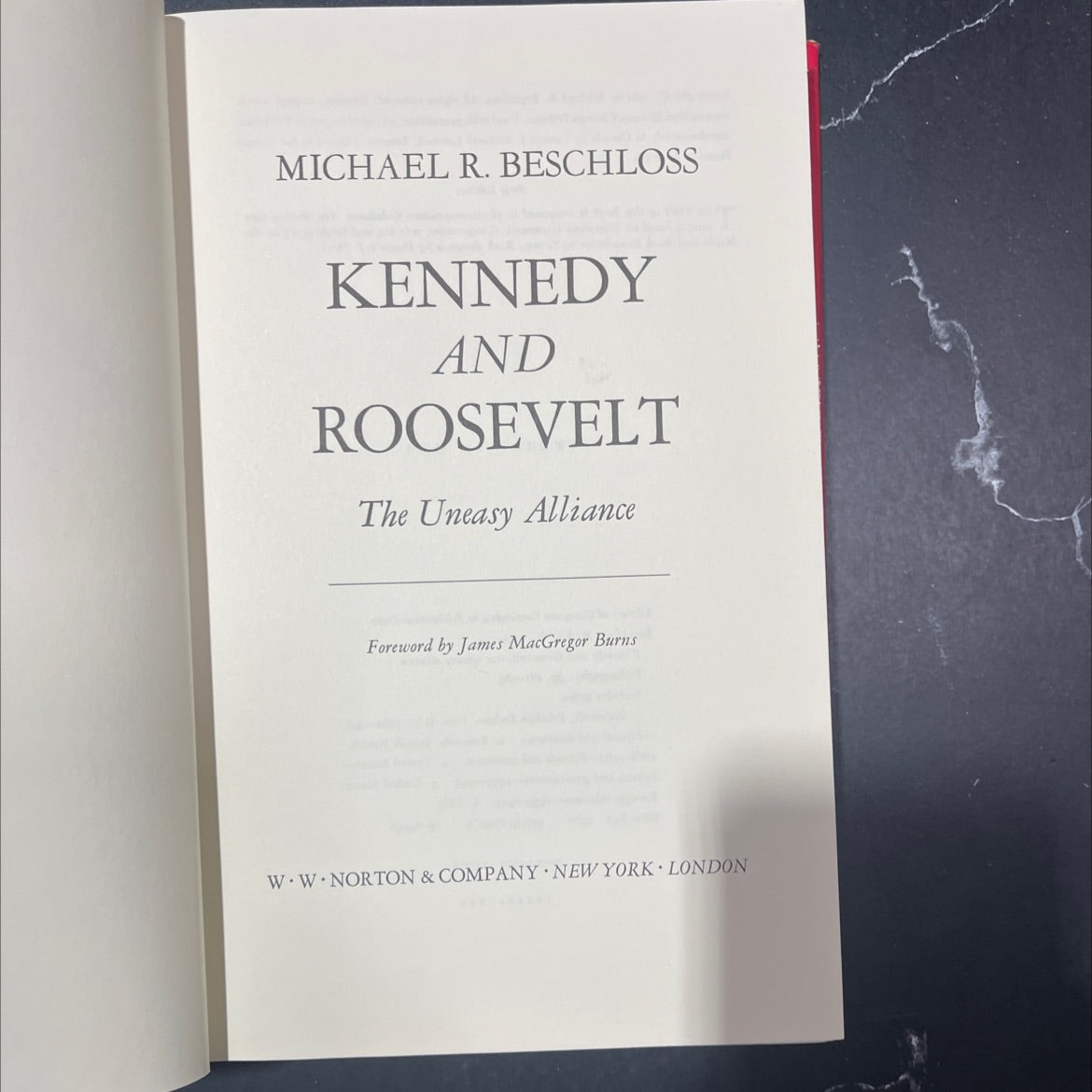 SIGNED kennedy and roosevelt the uneasy alliance book, by michael r. beschloss, 1980 Hardcover image 2