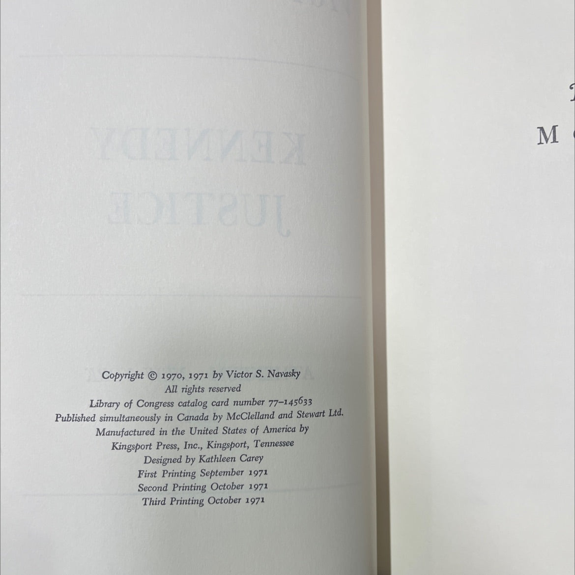 kennedy justice book, by victor s. navasky, 1971 Hardcover image 3