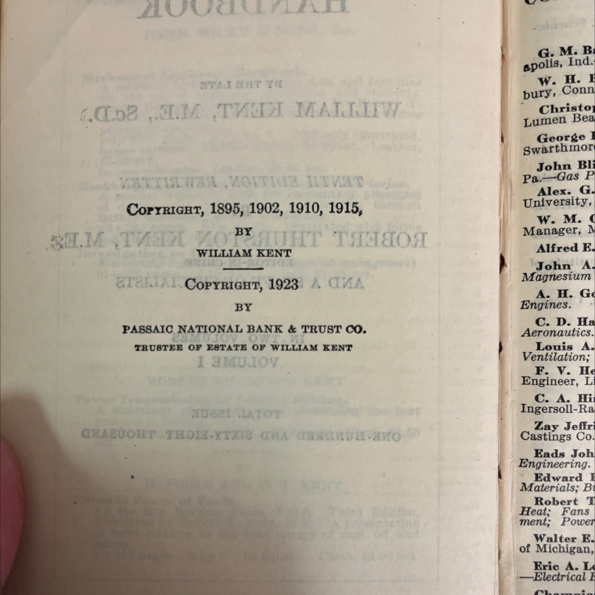 kent's mechanical engineers' handbook book, by william kent, 1923 Leather image 3