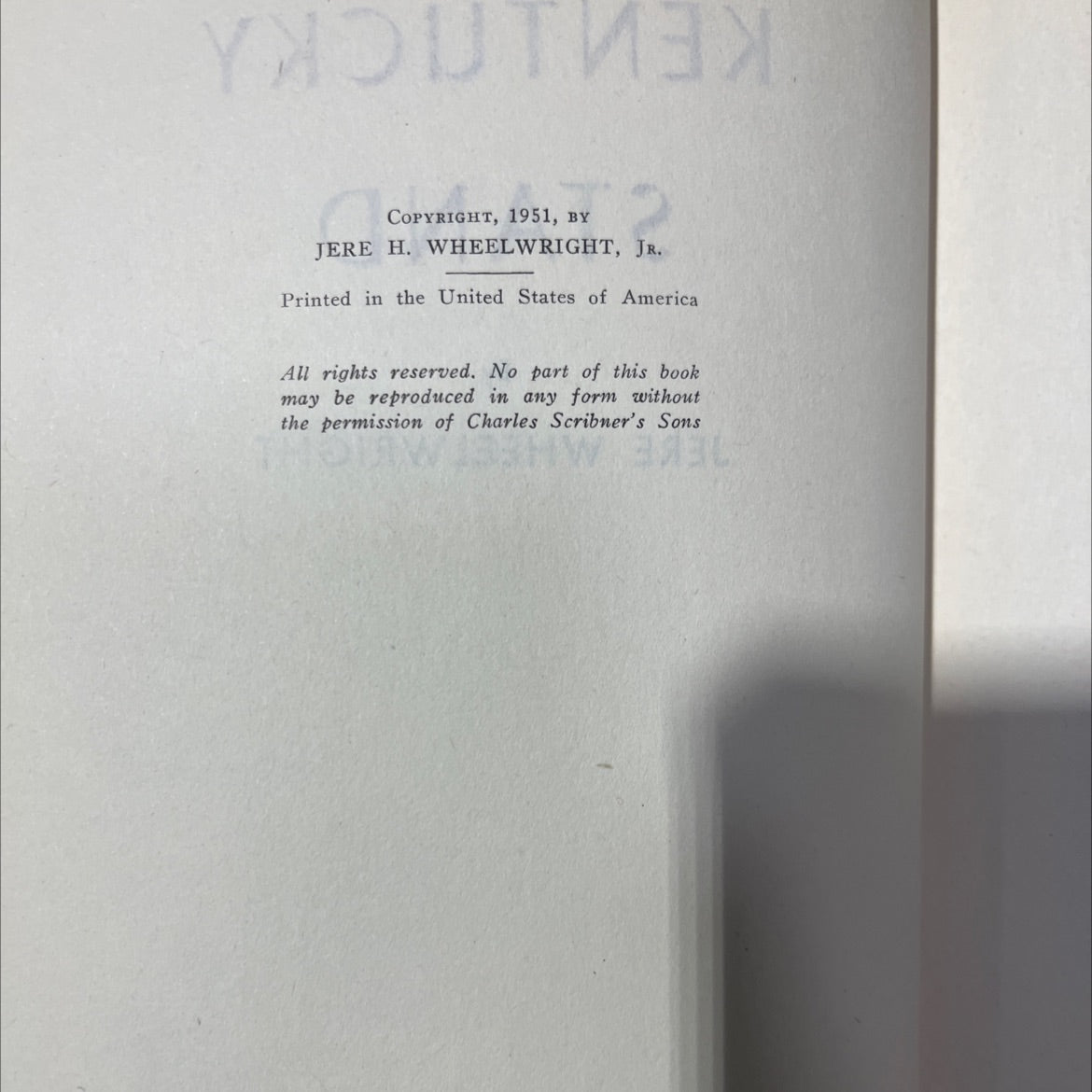 kentucky stand book, by jere wheelwright, 1951 Hardcover image 3