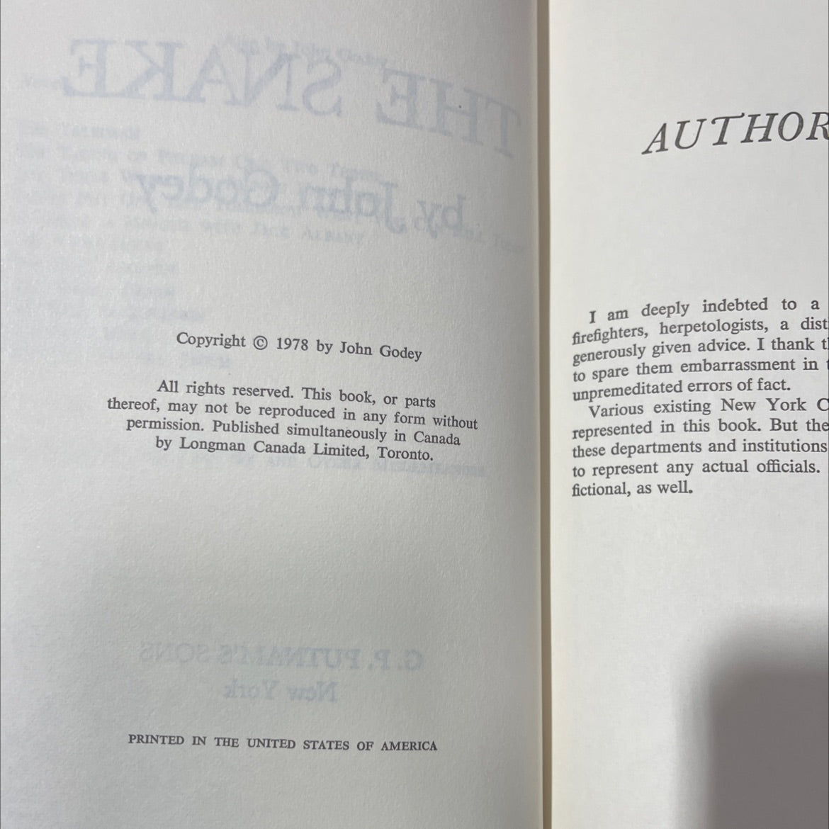 kill today the snake book, by John Godey, 1978 Hardcover image 3