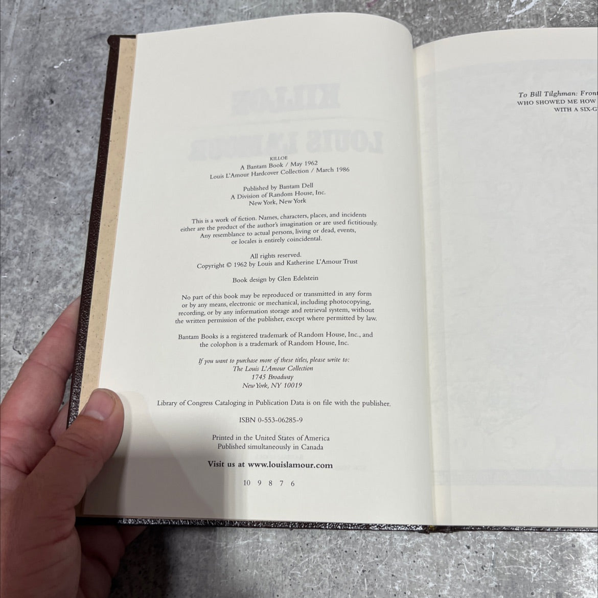 killoe book, by louis l'amour, 1986 Leather image 3