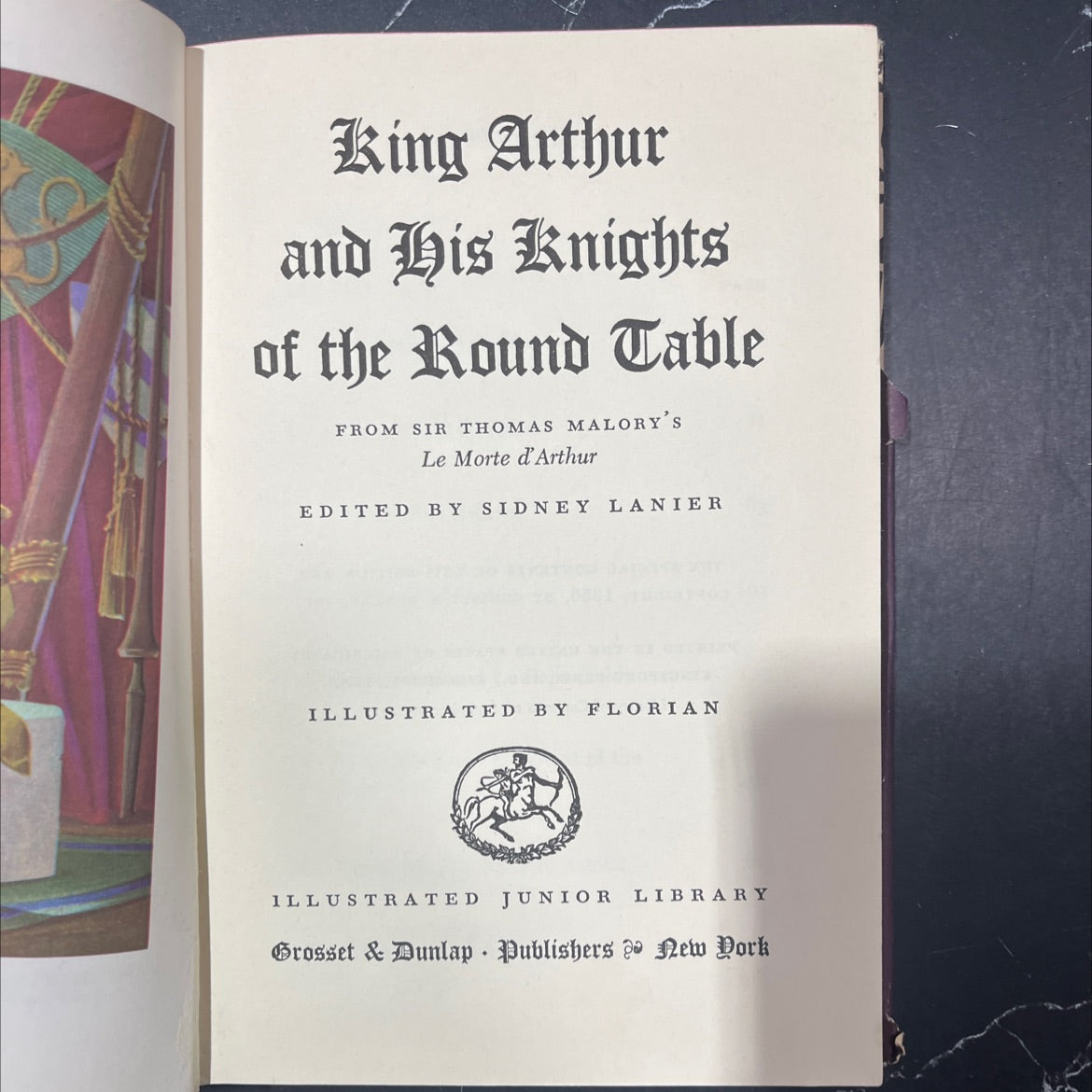 king arthur and his knights of the round table book, by sir thomas malory, 1950 Hardcover image 2