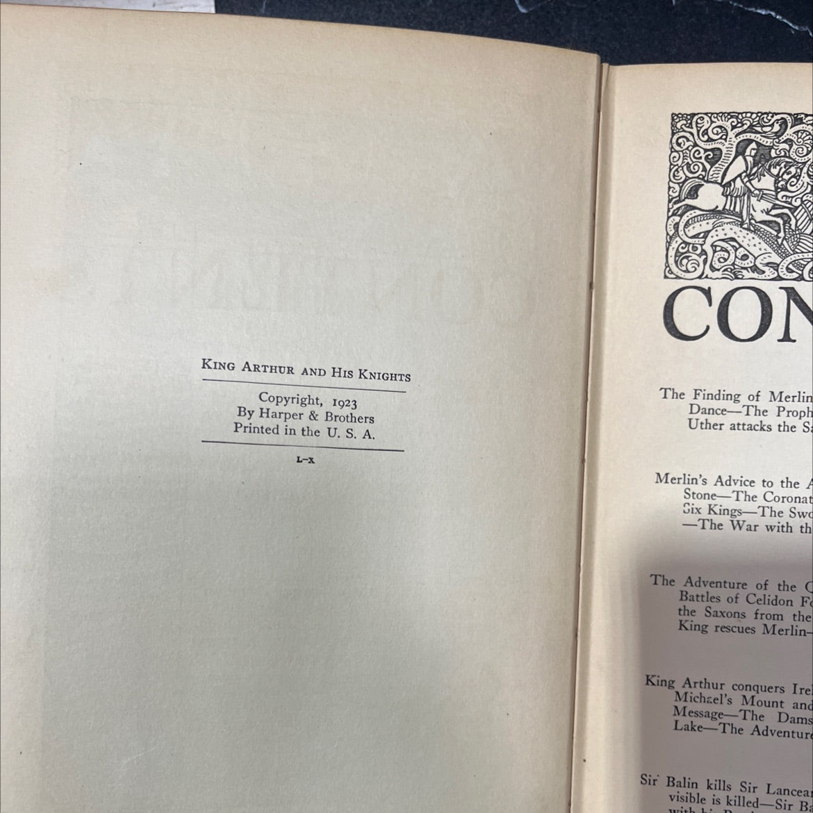 king arthur and his knights book, by sir james knowles, 1923 Hardcover, Antique image 3