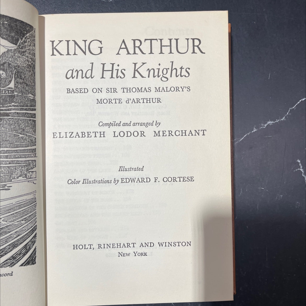 king arthur and his knights book, by elizabeth lodor merchant, 1961 Hardcover image 2
