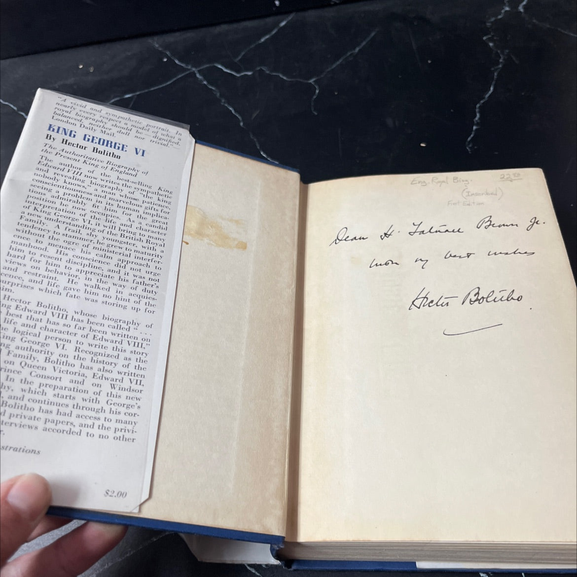 SIGNED king george vi book, by hector bolitho, 1938 Hardcover, First Edition, Rare, Vintage image 4