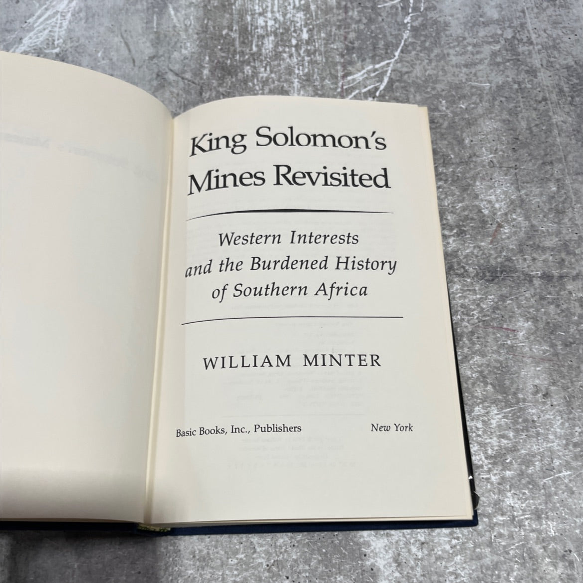 king solomon's mines revisited book, by william minter, 1986 Hardcover image 2