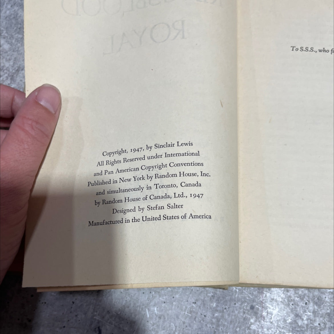 kingsblood royal book, by sinclair lewis, 1947 Hardcover image 3