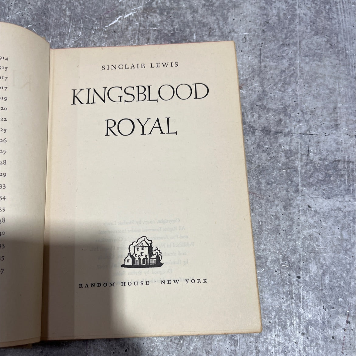 kingsblood royal book, by sinclair lewis, 1947 Hardcover image 2
