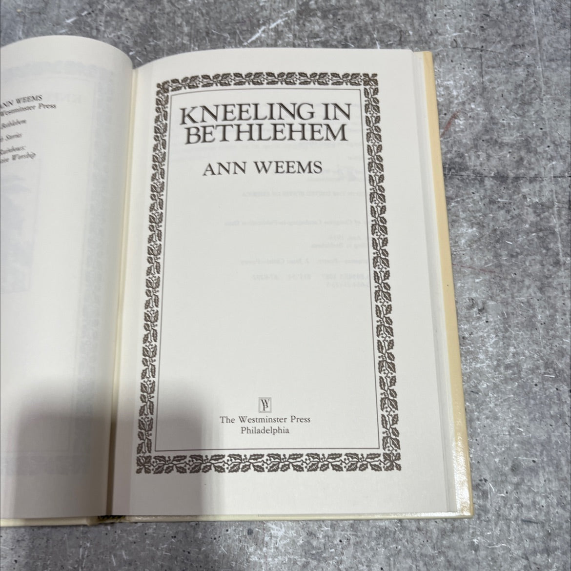 kneeling in bethlehem book, by ann weems, 1987 Hardcover image 2