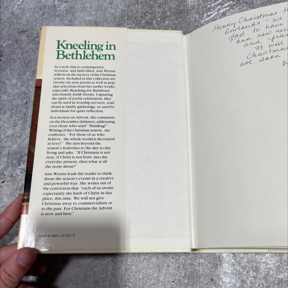 kneeling in bethlehem book, by ann weems, 1987 Hardcover image 4