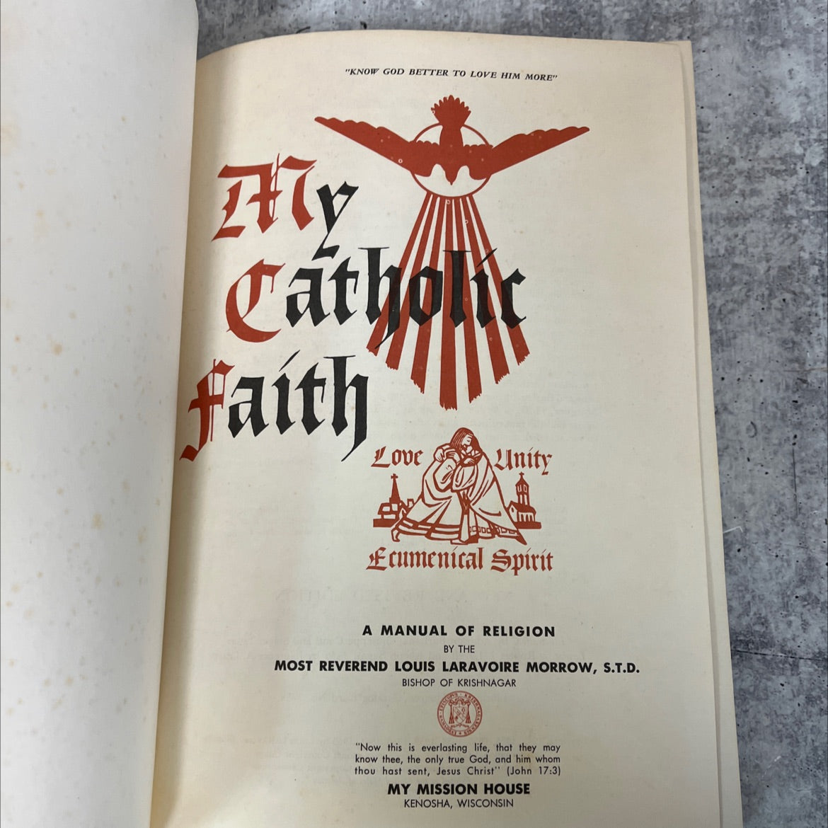 know god better to love him more book, by louis laravoire morrow, 1963 Hardcover, Vintage image 2