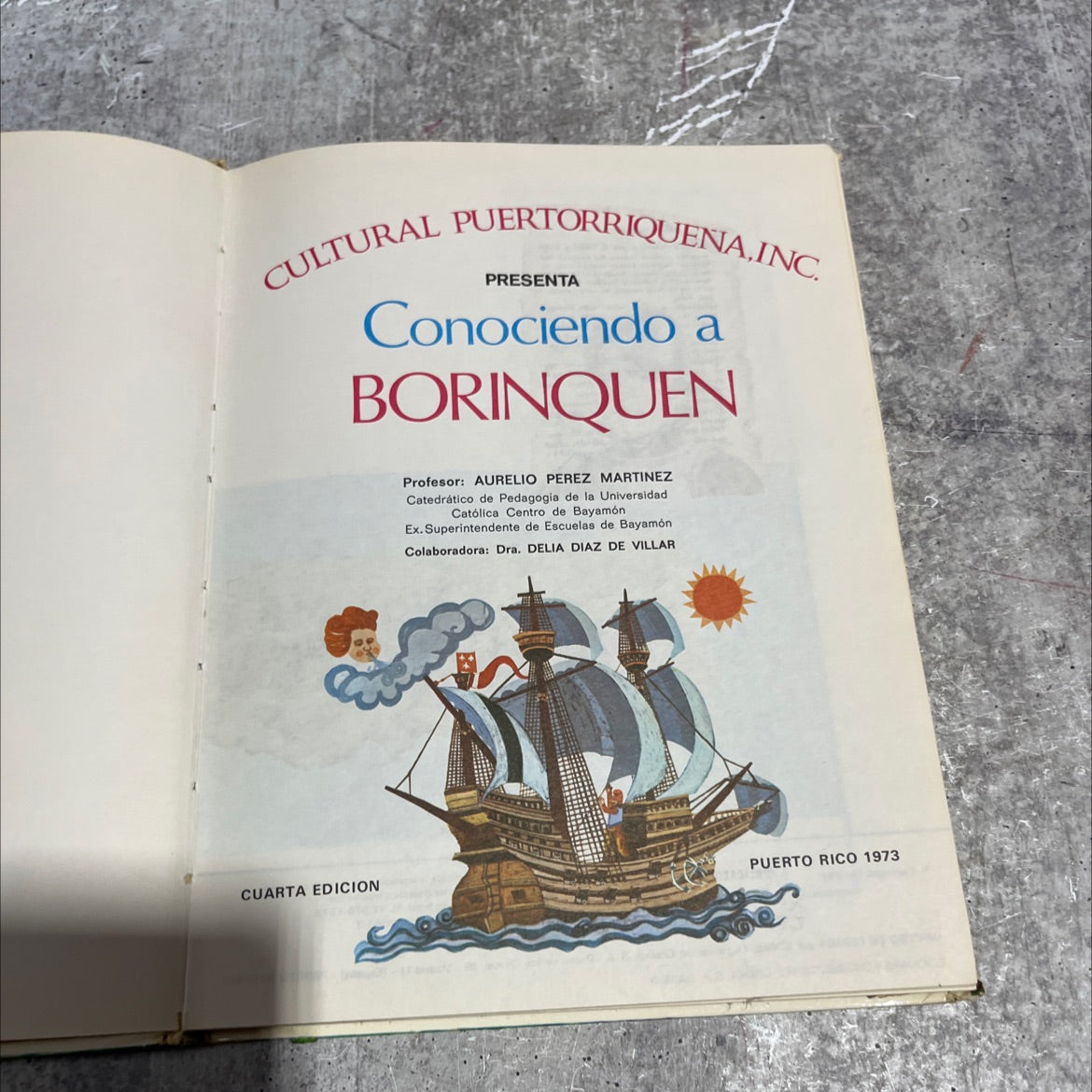 knowing borinquen book, by aurelio perez martinez, 1973 Hardcover image 2