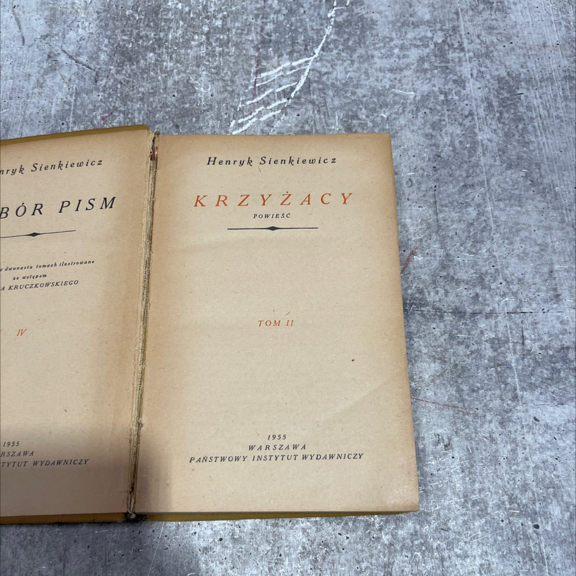 krzyżacy book, by henryk sienkiewicz, 1955 Hardcover image 2
