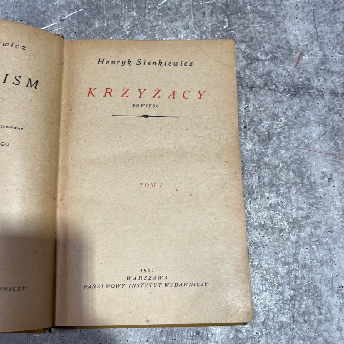 krzyżacy book, by henryk sienkiewicz, 1955 Hardcover image 2