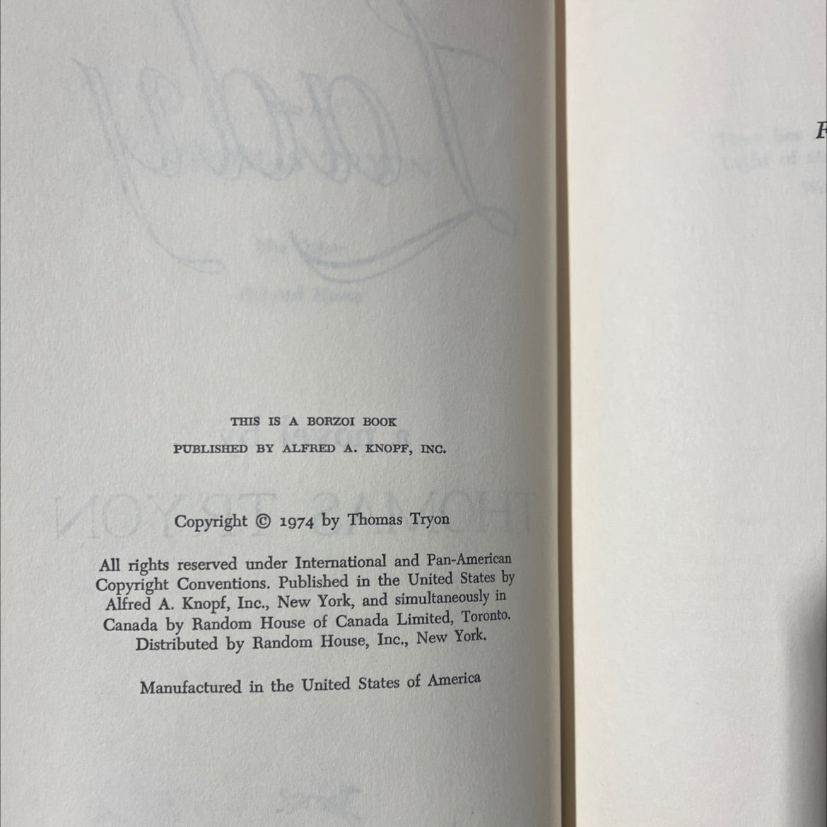 lady book, by thomas tryon, 1974 Hardcover image 3