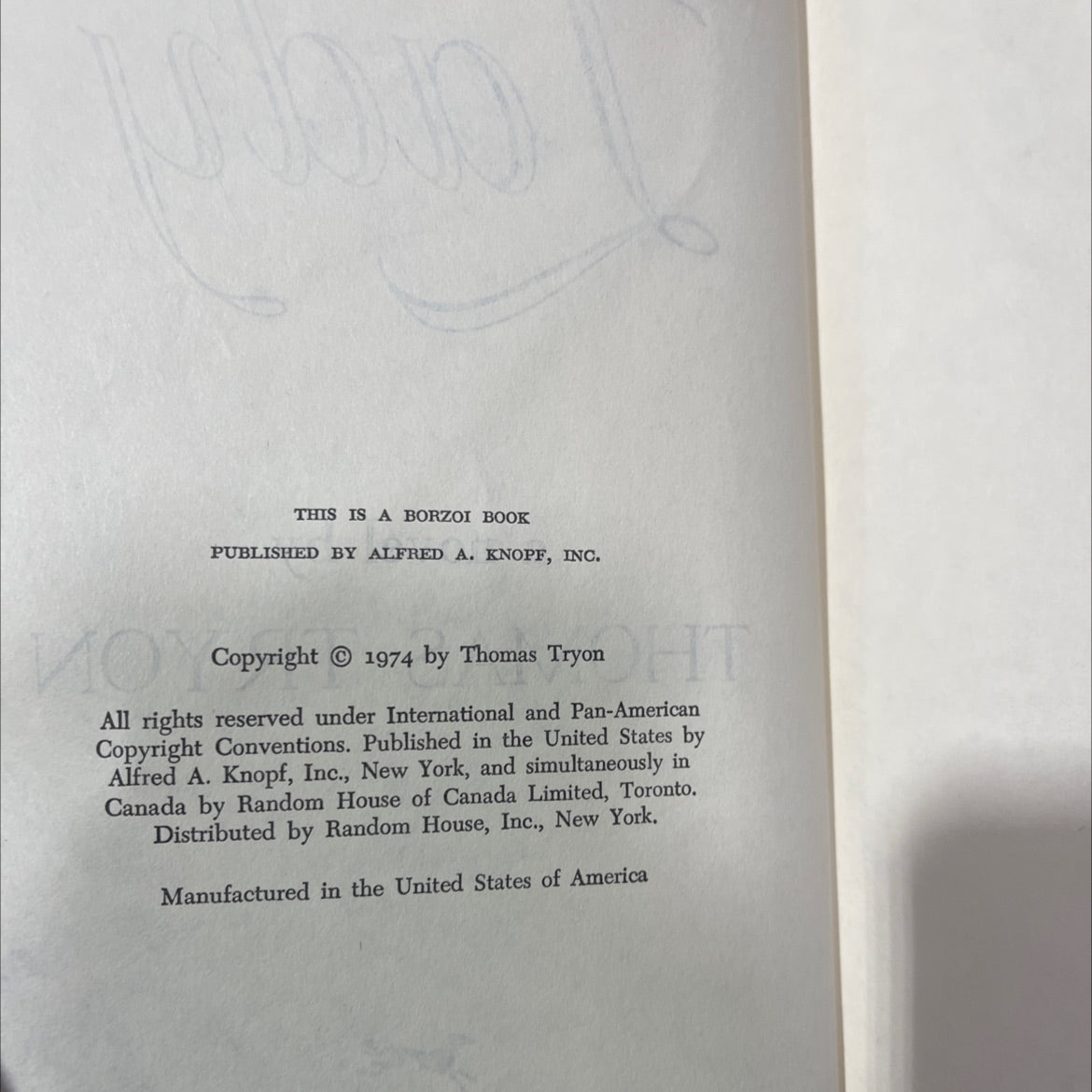 lady book, by thomas tryon, 1974 Hardcover image 3