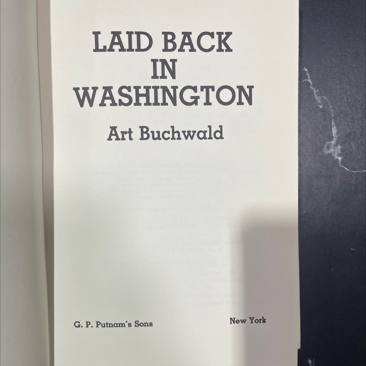 laid back in washington book, by Art Buchwald, 1981 Hardcover image 2