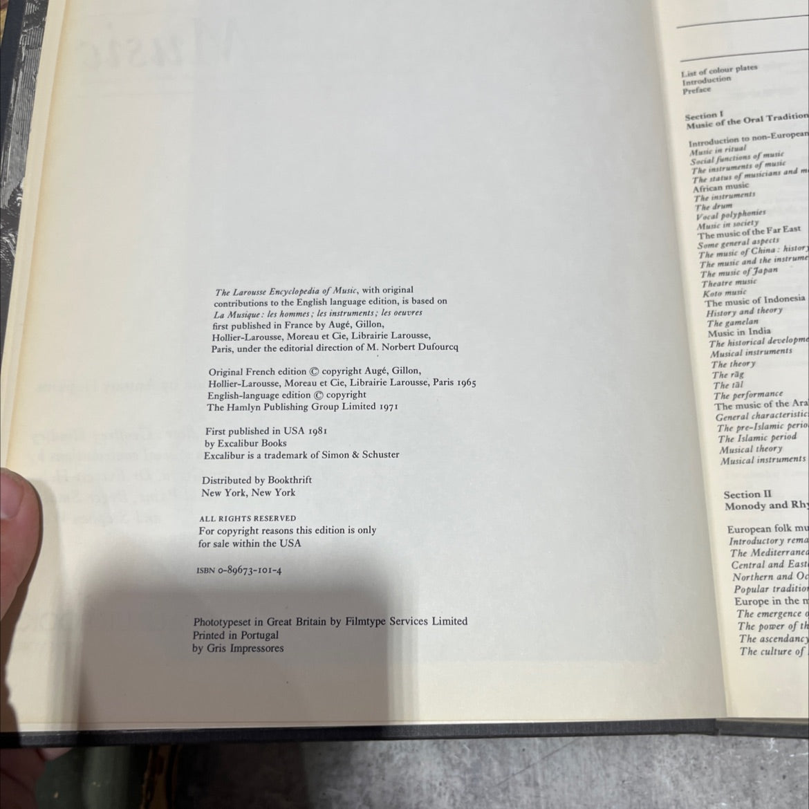 larousse encyclopedia of music book, by norbert dufour, 1981 Hardcover image 3