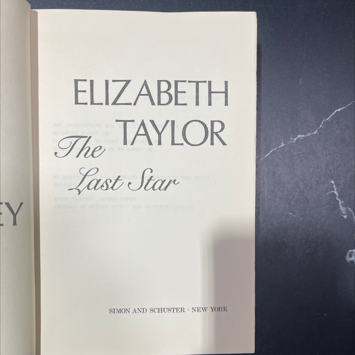 last star book, by elizabeth taylor, 1981 Hardcover image 2