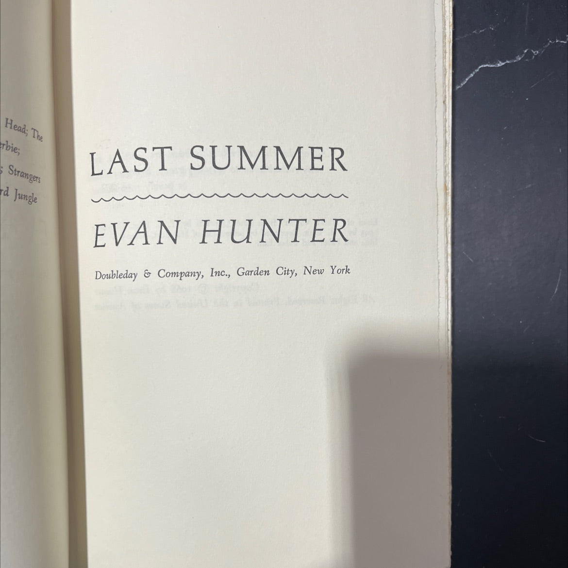 last summer book, by evan hunter, 1968 Hardcover image 2