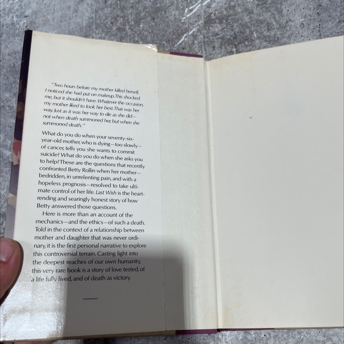 last wish book, by betty rollin, 1985 Hardcover image 4